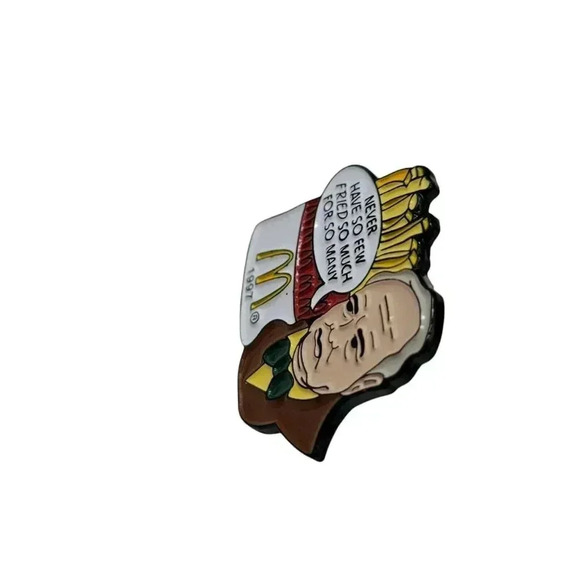 McDonalds European Winston Churchill Enamel Pin Never Have So Few 1997 RARE *1 - Picture 2 of 4